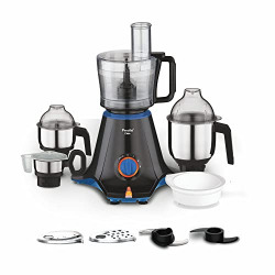 Preethi Zion MG-227 mixer grinder 750 watt Black, 4 jars - master chef food processor jar and flexi lid, Vega W5 motor with 2yr Guarantee & Lifelong Free Service, Standard