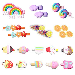 FAMEZA Cute Girls Hair Clips, Unicorn Princess hairpins 10Pcs Hair Accessories Gift Set for Toddlers Little Kids Teens
