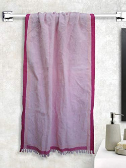 Athom Living Light Weight Cotton Premium Waffle Border Bath Towel 75x150 cm