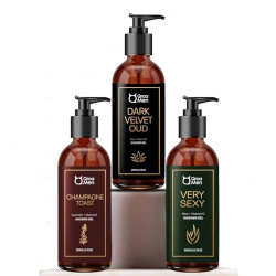 Qraa Men Luxurious Shower Gel |With Long Lasting Fragrance |Calming & Relaxing Fragrance |With Aloe Vera,Vitamin E & C| Pack of 3(600ML)