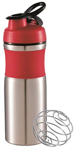 SignoraWare Rock Shaker Stainless Steel Protein Shaker Bottle for Pre-Post Workout | Water Bottle | Leakproof with Knob (750ml | Red | Set 1)