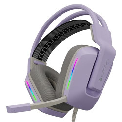 ZEBRONICS Newly Launched Havoc Premium Gaming Headphone with Dolby Atmos Subscription, 50mm Neodymium Drivers, Extra Soft Ear Cushion, Suspension Headband,Braided Cable (Purple)