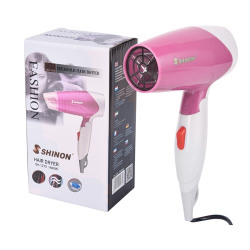 SHINON SH-1270 Professional Hair Dryer 1400 Watts Silky Shine Hot and Cold Lightweight and Foldable Hair Dryer, Pink