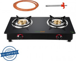 Greenchef Ebony Pro 2BR Glass Manual Gas Stove(2 Burners)