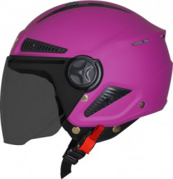 Steelbird Boxx Open Face Helmet, ISI Certified Helmet in Matt Purple with Smoke Visor Motorbike Helmet(Matt Purple)
