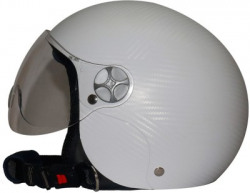 Steelbird SBH-16 Josh Open Face Helmet for Kids Age 10 to 14 Years in White with Plain visor Motorbike Helmet(Dashing White with Plain visor)