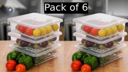 BELLERBIRD Plastic Fridge Container - 3000 ml(Pack of 6, Clear)
