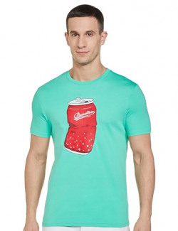 United Colors of Benetton Men's Regular Fit T-Shirt (23P3SLBJ4258I_Mint