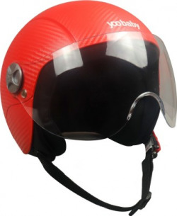 Steelbird Yoobaby Open Face Helmet for Kids of 10 to 13 Year Old, 560 MM in Dashing Red Motorbike Helmet(Dashing Red)