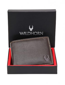 WildHorn Brown Leather Wallet for Men I 8 Credit Card Slots I 2 Currency Compartments I 1 Coin Pocket I 1 Transparent ID Window