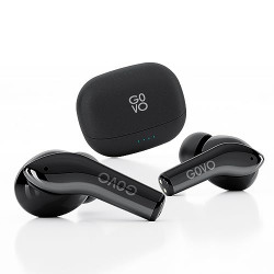 GOVO Gobuds 945 Chromex Wireless Earbuds: Quad Mic Enc,with 52H Playtime,Bluetooth V5.3,Low Latency Mode,12Mm Drivers,Rapid Charge,Ipx5,Smart Touch Controls (Chromex-Dark Knight),in-Ear