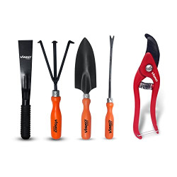 VISKO Garden Tools Set, 659 Gardening Hand Tool Kit 5 Pieces for Home Gardening