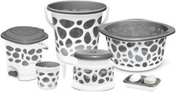 MILTON Dlex Spa 6 Pcs Set 20 L Plastic Bucket(Grey)