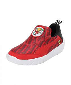 Puma Unisex-Kid Ferrari Bao Kart Pre-School White-Speed Yellow Sneaker - 2UK (30752002)