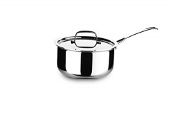 Crystal TriPro -Triply Stainless Steel Saucepan with Lid - 20 cm (Induction Bottom), Silver (CTP-SP-004)