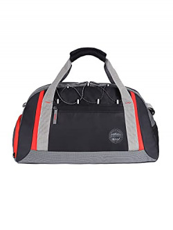 Gear Yoga 30L Medium Water Resistant Travel Duffle Bag/Gym Bag/Sports Duffle for Men/Women(Grey-Black-Orange)