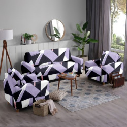 Flipkart SmartBuy Polyester Abstract Sofa Cover(Purple Pack of 3)