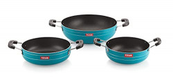 Tosaa Popular Nonstick Cookware Kadhai Gift Set of 3 Pcs, Amber,Standard,TP3KSA