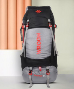 WROGN Trekking Bag For Hiking/Camping/Outdoor Sports with Rain Cover/Shoe Compartment Rucksack - 65 L(Grey)