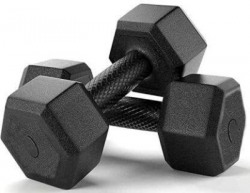 AKTIV 3Kg Pair PVC Black Fixed Weight Dumbbell (6 kg) Gym & Fitness Kit