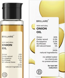 Brillare Onion Hair Oil, with Cedar Wood & Sunflower Oil, Hair Fall, 100% Natural Hairoil Hair Oil(100 ml)