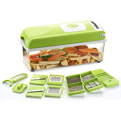HomeBasics by Home Puff 12 in 1 Multipurpose Chopper, Fruits & Vegetable Cutters, Grater Peeler Chipser, for Kitchen, Food Grade Body, Easy to Clean Slicer Dicer, Chopper for Kitchen, with Warranty (Plastic)
