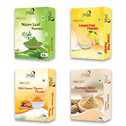 GLOWIOUS SKIN CARE COMBO PACK - NEEM LEAF, MULTANI MITTI, KASTURI TURMERIC & LEMON PEEL POWDER (200G, 50GX4) - NATURAL RADIANCE BOOST, ACNE CONTROL, AND BRIGHTENING FORMULA FOR GLOWING SKIN