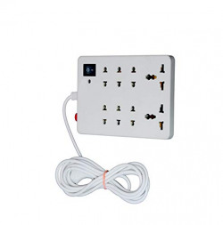 NEXTTECH 8+1 Universal Extension with Surges & Spikes Protection (White) (Pack of 1)
