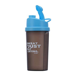 Fitkit FT1194-02 Smart Shaker Bottle with Wire Blending Ball, 600 millileters (Grey/Blue) - Borosilicate Glass , Pack of 1