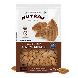 Nutraj Premium Raw California Almonds Whole Value Pouch Pack 500g | 100% Natural and Quality Badam Giri | Dry Fruits Real Nuts