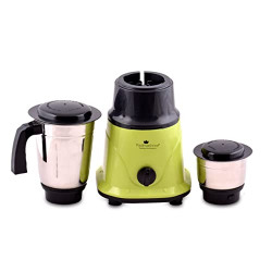 Padmashree Smart 550-Watt Mixer Grinder | 230 Volts Mixer with 2 Stainless Steel Jars with Leakproof Lid | ABS Body | 3 Speed Motor/Green