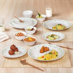 cello Pack of 18 Opalware Dazzle Series Dinner Set