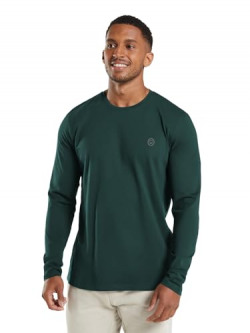 CHKOKKO Men's Gym Regular Fit Full Sleeves T-Shirt (Bottle Green , Small)