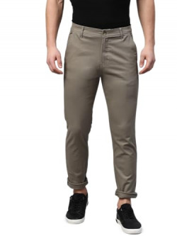 Hubberholme Men Slim Fit Casual Comfortable Stretchable Trouser, Color - Light Olive, Size - 30, (Model Name: 2236-30)