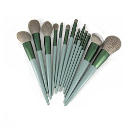 Gleva Soft Fluffy Makeup Brushes, Kabuki Liquid Foundation Powder Concealers Eye Shadow 13 Pcs Brush Set Professional Blush, Face Powder, Highlighter, Contour, Blending Eyebrow Eyeliner (Mint Green)
