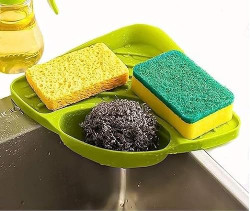 SR Multipurpose Corner Kitchen Sink Wash Basin Storage Organizer Rack (Green)