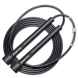 Amazon Brand - Symactive Polyvinyl Chloride (PVC) Skipping Jumping Rope for Men and Women, with Adjustable Height Speed for Exercise & Fitness