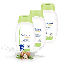 Softsens Baby Nourishing Lotion with Milk Cream & Shea Butter | No Paraben and Phthalates and No Harmful Chemicals for baby skin(200ml x Pack of 3, Green)