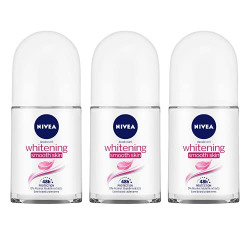 Nivea Deodorant Roll On, Whitening Smooth Skin For Women, 50ml (Pack Of 3)
