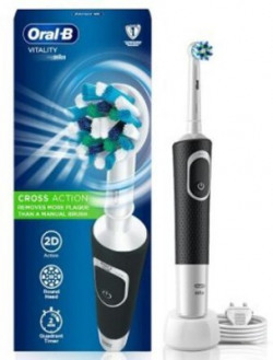 Oral-B Vitality_100 Vitality 100 Black Criss Cross Electric Rechargeable Toothbrush Powered By Braun Electric Toothbrush(Black)