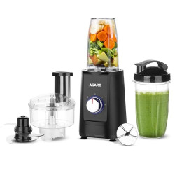 AGARO Regency Multifunctional Blender with Slicer, 250W, 100% Copper Motor, 2 Variable Speed Modes & Pulse Mode, Stainless Steel Blades, Chopper, Multipurpose Jar, slicer, Black