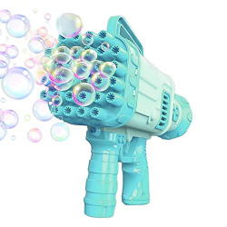 VGRASSP 32 Hole Electric Gatling bubble Gun for Kids with Soap Solution Indoor and Outdoor Toys for Toddlers Bubble Launcher Machine for Girls and Boys (Color as per Stock)