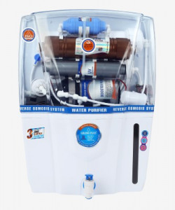 Grand plus COPPPER AUDI 14 L RO + UV + UF + TDS Water Purifier with Prefilter(WHITE & BLUE)
