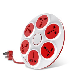 GoldMedal (EA Poonawala) 360 Power Strip Adapter (with 6-Outlet International Sockets, Master Switch, Indicator)