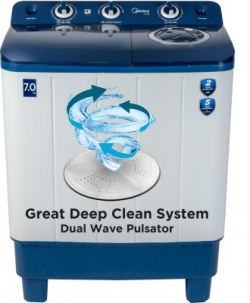 Midea 7 kg Semi Automatic Top Load Washing Machine Blue, White(MWMSA070PCH(BW))
