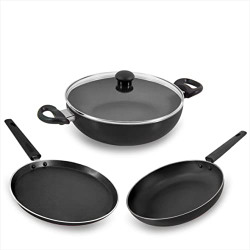 Butterfly Rapid KCP 3 Count Set Non Stick Cookware, IB, Grey,Aluminium