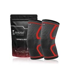 Cockatoo Knee Support For Men,Knee Cap Compression Support for Gym Running, Cycling, Sports, Jogging, Workout Pain Relief,Material: Nylon & Spandex(Pack Of Two) (C-KNEE333-RED, XL)