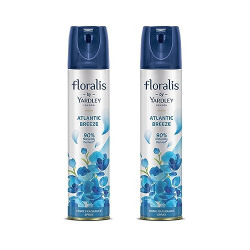 Floralis by Yardley London Air Freshener Spray | Atlantic Breeze| Long Lasting Floral Fragrance for Home & Office| Home Fragrance Spray| 90% Naturally Derived| 210ml (Pack of 2)