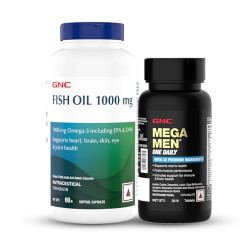 GNC Men's Wellness Kit | Fish Oil for Men & Women (60 Softgels) | One Daily Multivitamin for Men (30 Tablets) | Supports Joint Function | Promotes Brain & Heart Health | Boosts Energy & Immunity