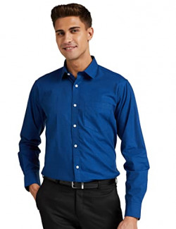 Amazon Brand - Symbol Men's Solid Regular Formal Shirt (SYMFS-01_Fil100C_Navy 44)